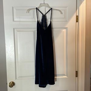 Royal blue velvet dress
